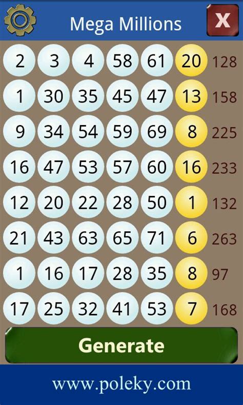 generate mega millions numbers